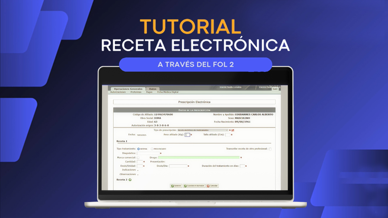 Imagen TUTORIAL RECETA ELECTRÓNICA IOMA A TRAVÉS DE FOL2